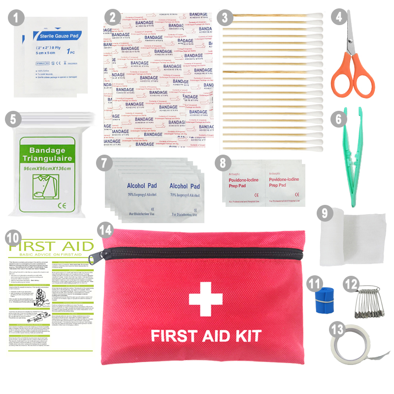 Small size 1680D Oxford fabric 60 Pieces mini first aid kit  SW1320